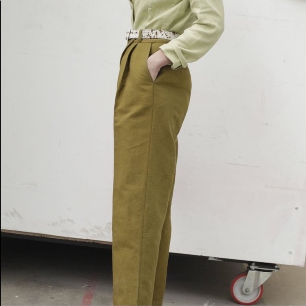 Mara Hoffman Almeria Linen Pant in Olive Green 2 - Picture 3 of 7